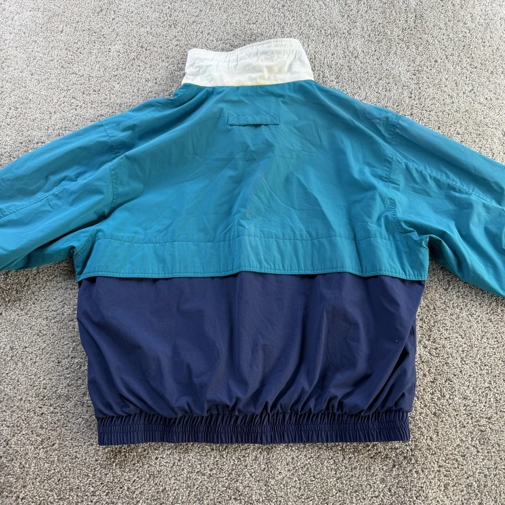 Vintage 90s Towncraft Jacket Mens XLT Blue Colorblock Windbreaker Lightweight